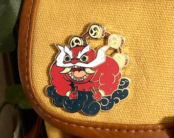 Ragin' Raijin Enamel Pin | Fantasy Pin | Japanese God | Anime Manga RPG | Unique Gift Idea