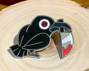 Murder of Crows Enamel Pin | Fantasy Pin | Spooky Halloween Bird | Unique Gift Idea