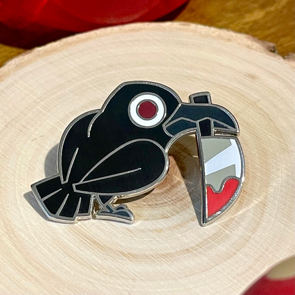 Murder of Crows Enamel Pin | Fantasy Pin | Spooky Halloween Bird | Unique Gift Idea