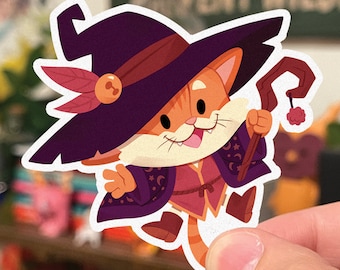 Pegatina de gato mago