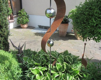 Stele garden decoration stainless steel ball rust sculpture 6