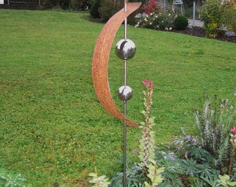 Stele Gartendeko Edelstahlkugel Rost Skulptur 20