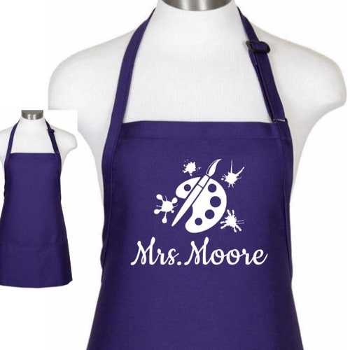 Personalized Art Apron With Pockets Personalized Artist Etsy