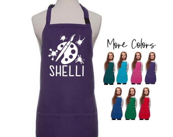 Art Apron, Kids Craft Aprons, Art Gifts for Kid Artist, Paint Splatter