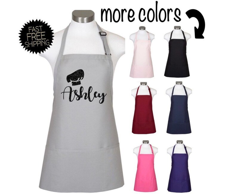 Personalized Apron Custom Name Apron With Pockets Gift for Etsy