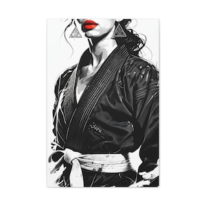 Brasilianisches Jiu-Jitsu Weiß Gürtel Wandkunst, motivierendes BJJ Poster für Anfänger, Martial Arts Gym Decor, Jiu-Jitsu Geschenkidee