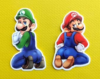 Plumber Brothers funny sexy pin up Vinyl Stickers