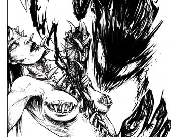 Female Horror - Horror Manga inspired 6x11 Art Print