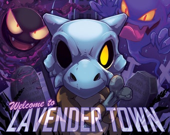 Lavender Town travel poster - Pokemon art Print