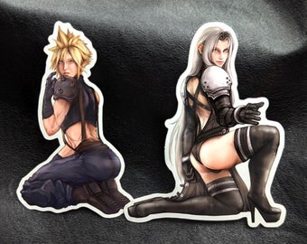 Cloud and Sephiroth sexy Pin Up Vinyl Stickers