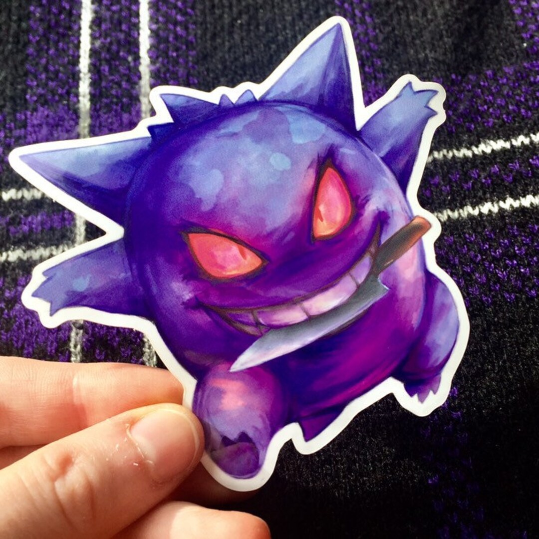 Gengar Vinyl Sticker Pokémon With Knives Etsy