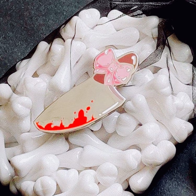 Yandere Hard Enamel Butcher Knife Bow Lapel Pin Badge ヤンデレ Etsy