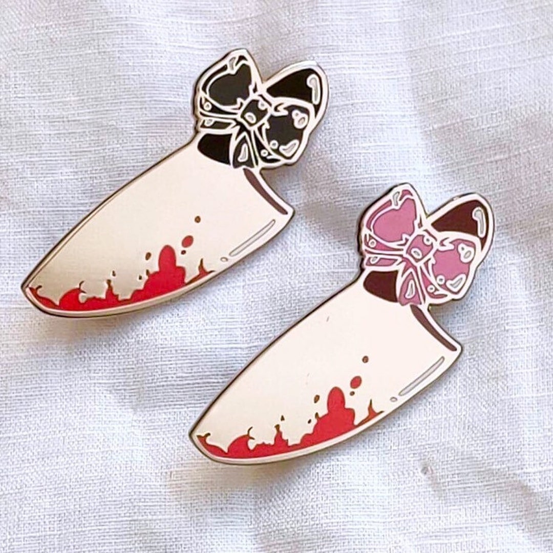 Yandere Hard Enamel Butcher Knife Bow Lapel Pin Badge ヤンデレ Etsy