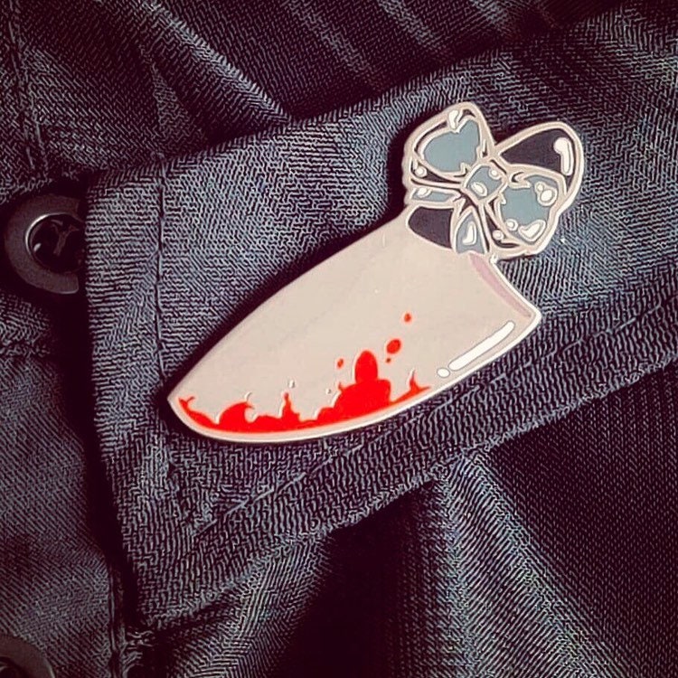 Yandere Hard Enamel Butcher Knife Bow Lapel Pin Badge ヤンデレ Etsy