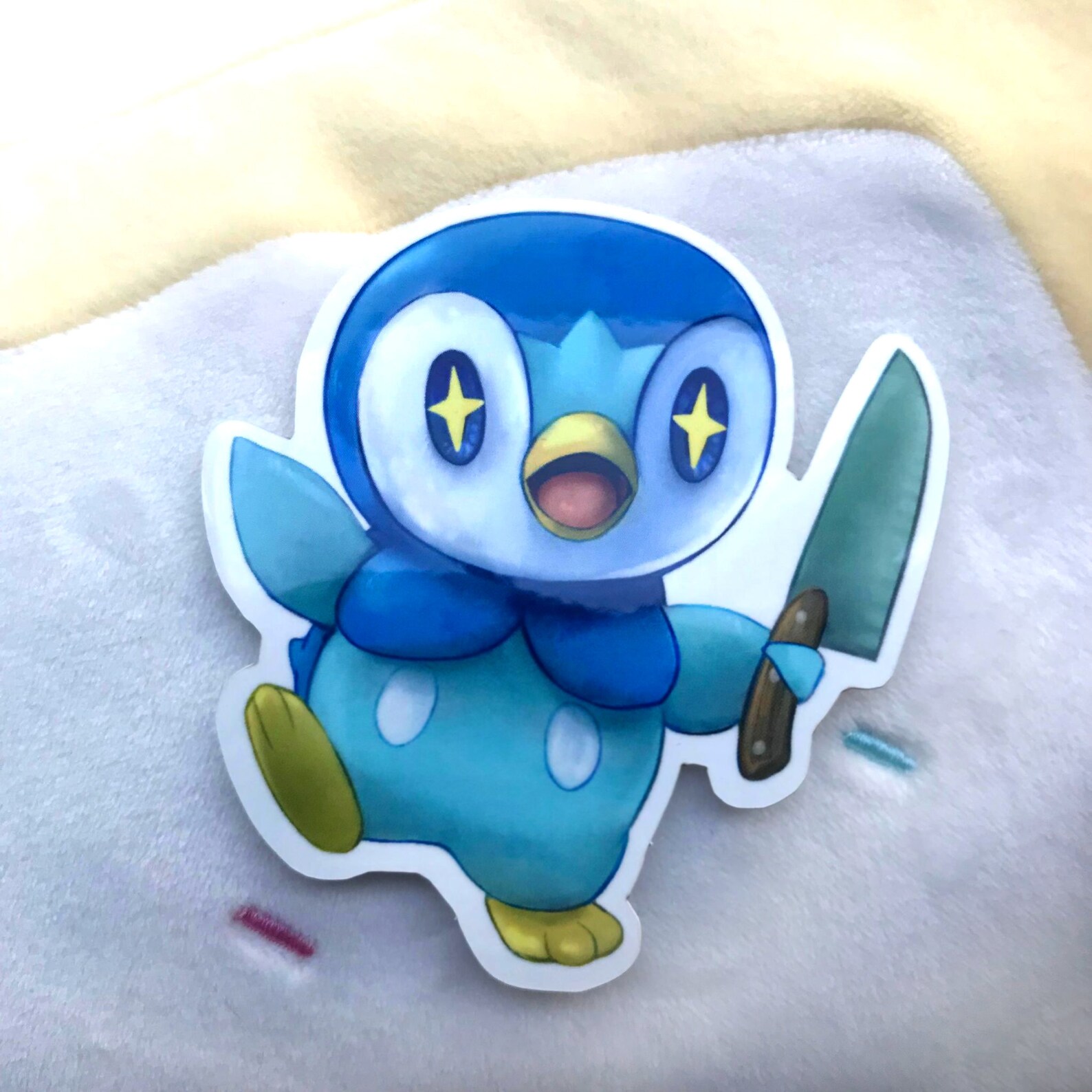 Piplup Pokémon With Knives Vinyl Sticker Etsy