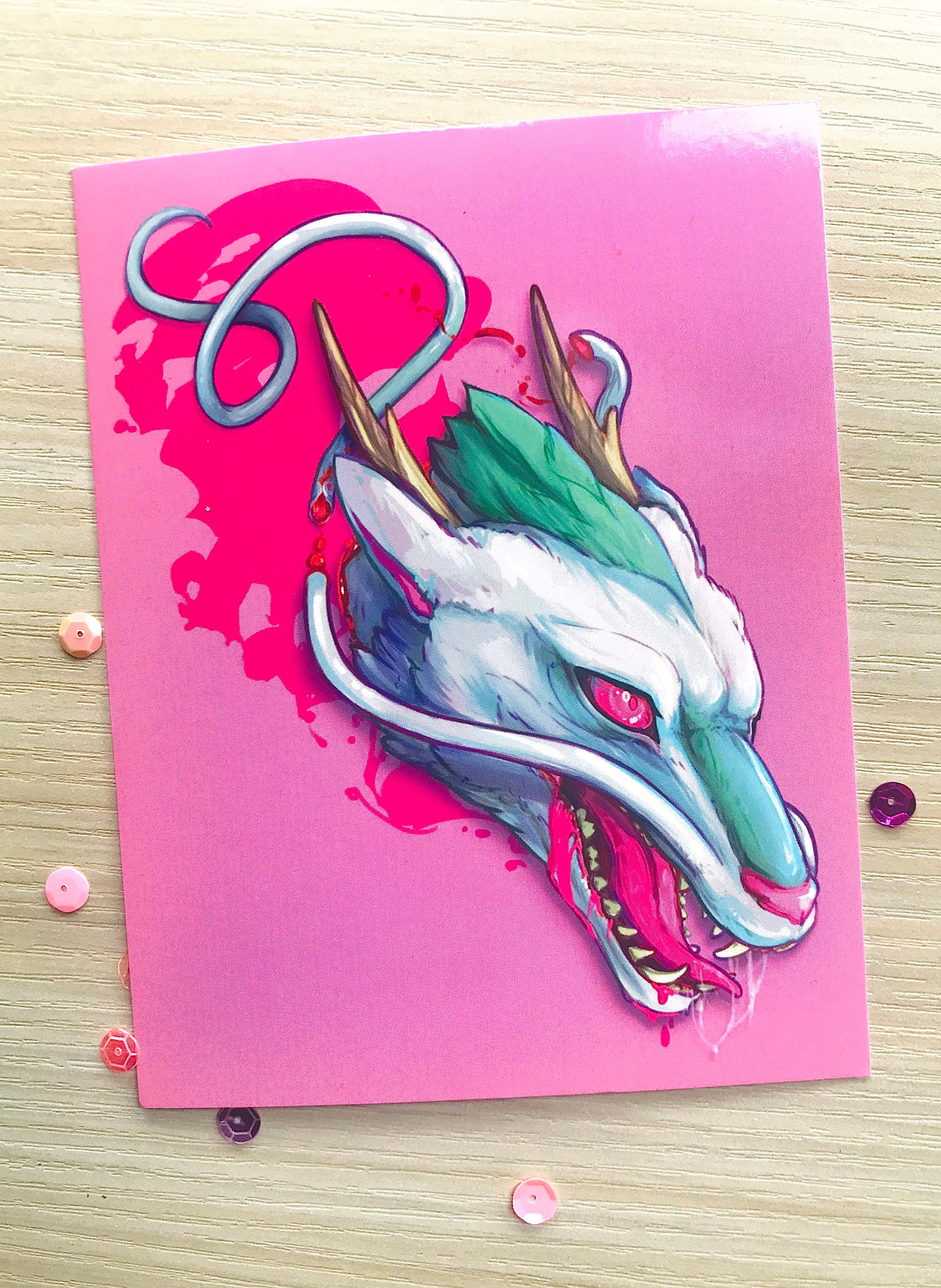 haku Headless Haku Dragon Mini Print - Etsy