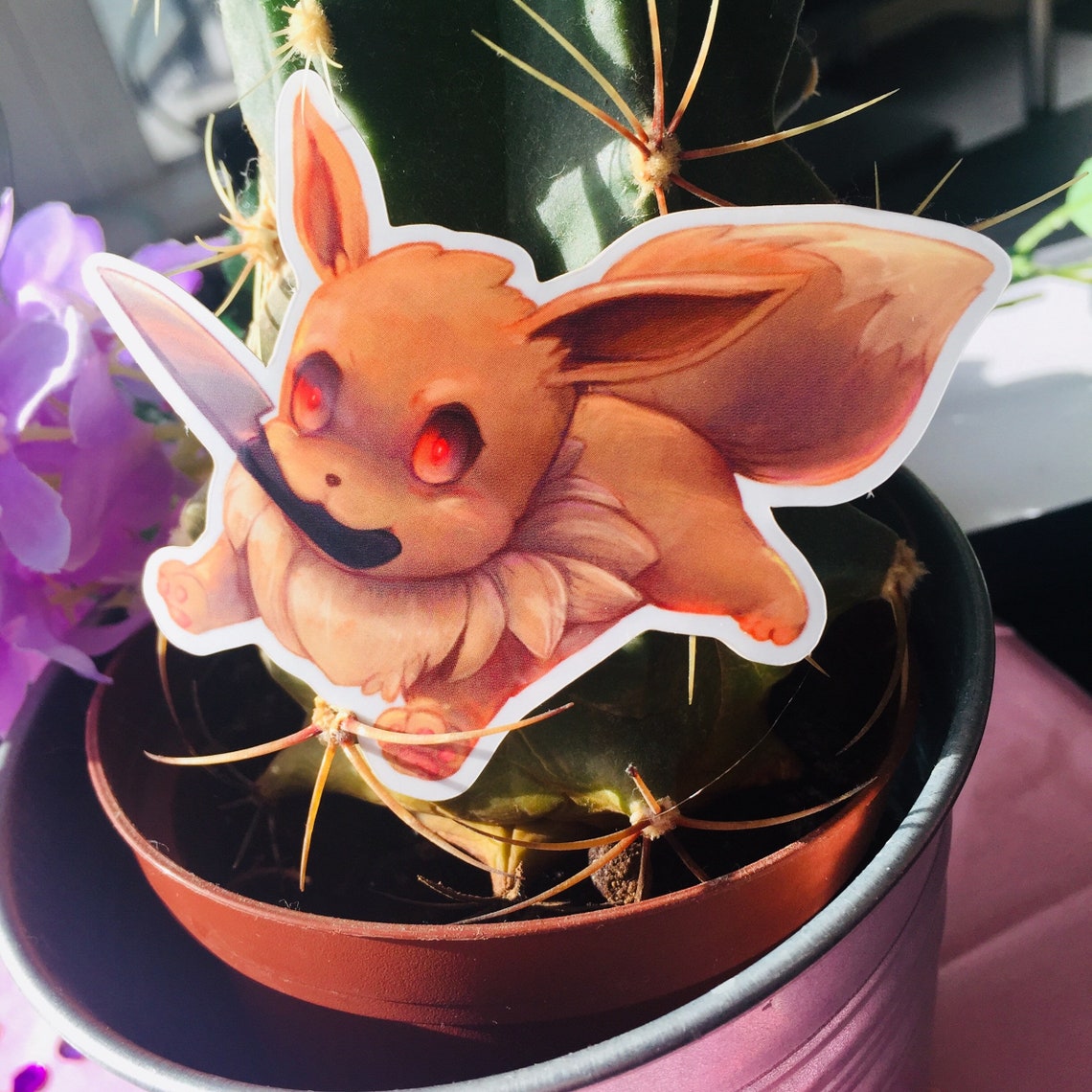 Evil Eevee With Knife Pokémon With Knives Vinyl Sticker Etsy