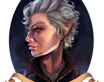 Astarion Do it for Him Mini portrait Print, Baldur's Gate 3