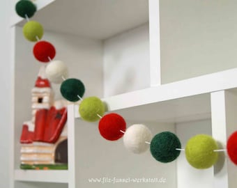 Garland, felt, Christmas, decoration, felt balls, baby room, wall decoration, playroom, pom-pom garland, Easter table, children's room