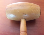 Vintage wooden hammer, old wooden mallet, vintage nut cracker, wooden small handtool, wooden toy hammer, primitive mallet, wood fun hammer