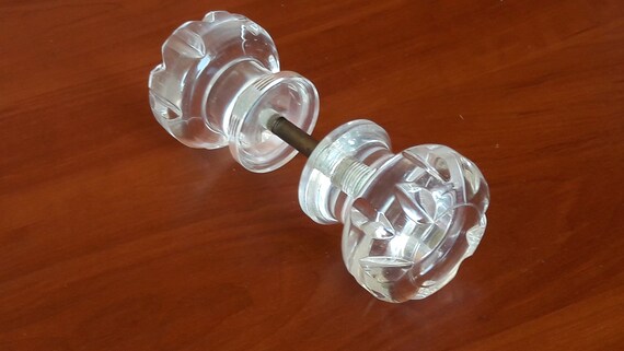 Vintage Clear Glass Door Knob Soviet Plastic Metal Round Door Etsy