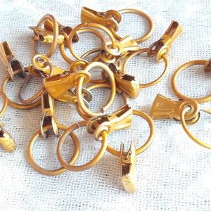 Vintage metal curtain clips, gold curtain clips with ring aluminum clips for curtain set of 16 curtan clips with ring gold window treatment