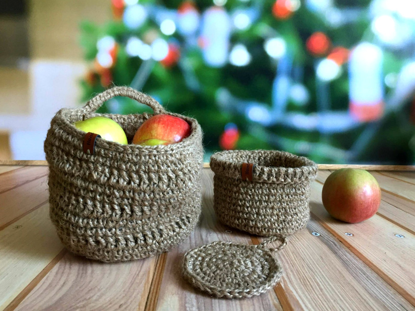 Ecofriendly Jute Fruit Basket Hanging Basket Boho Style Wall Etsy