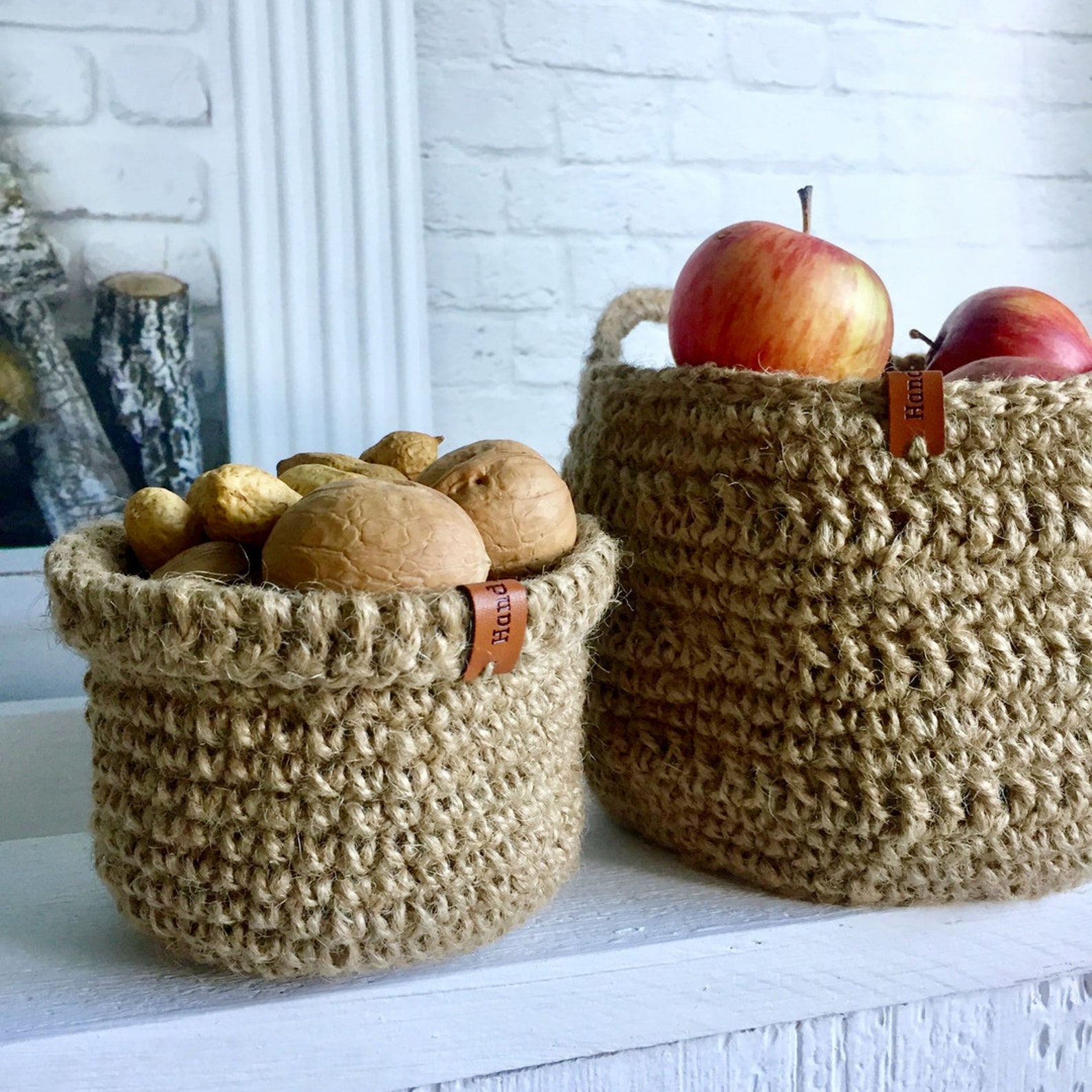 Ecofriendly Jute Fruit Basket Hanging Basket Boho Style Wall Etsy