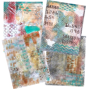 Digital Printable Papers-GrungyMarks 2b- Grungy Gelli Prints for Collage, Mixed Media Art, Journaling, Scrapbooking,Cards and Paper Crafts