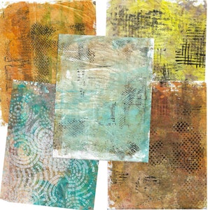 Digital Printable Papers-GrungyMarks 1b- Grungy Gelli Prints for Collage, Mixed Media Art, Journaling, Scrapbooking,Cards and Paper Crafts