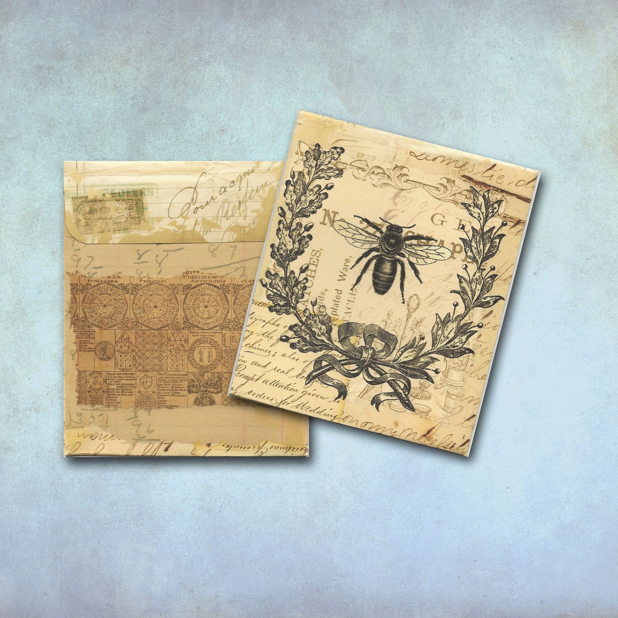 Digital Download DIY Envelope Vintage Bee With Wreath~~print Your Own ...
