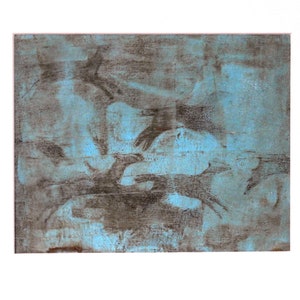 Ghost Horses Hand Pulled Mono Print  Matted Ready to Frame 11X14 OOAK