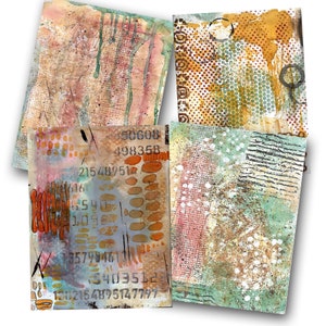 Digital Printable Papers-GrungyMarks 2a- Grungy Gelli Prints for Collage, Mixed Media Art, Journaling, Scrapbooking,Cards and Paper Crafts