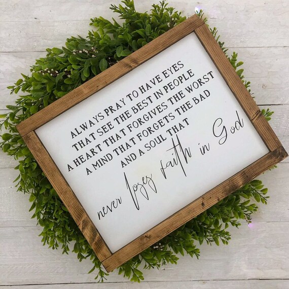 Farmhouse Sign | Always Pray | Wood Sign