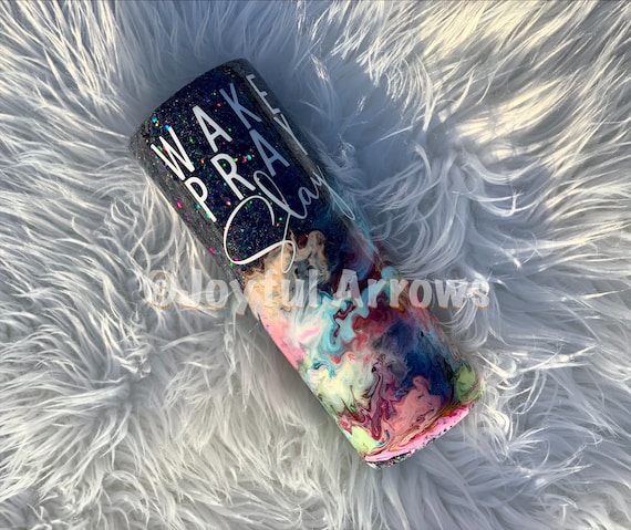 Wake Pray Slay | Custom Tumbler | Glitter Tumbler | Skinny Tumbler