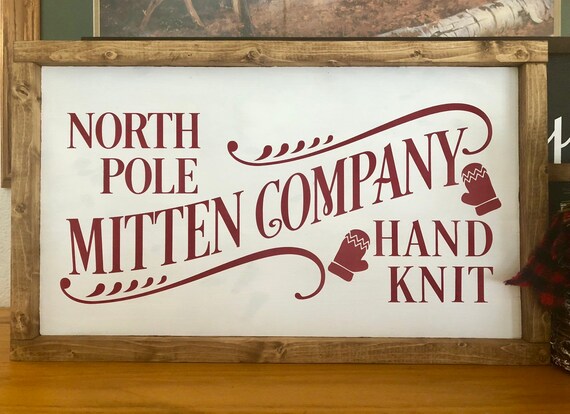 Christmas Sign | North Pole Mitten Co. | Farmhouse Sign | Christmas