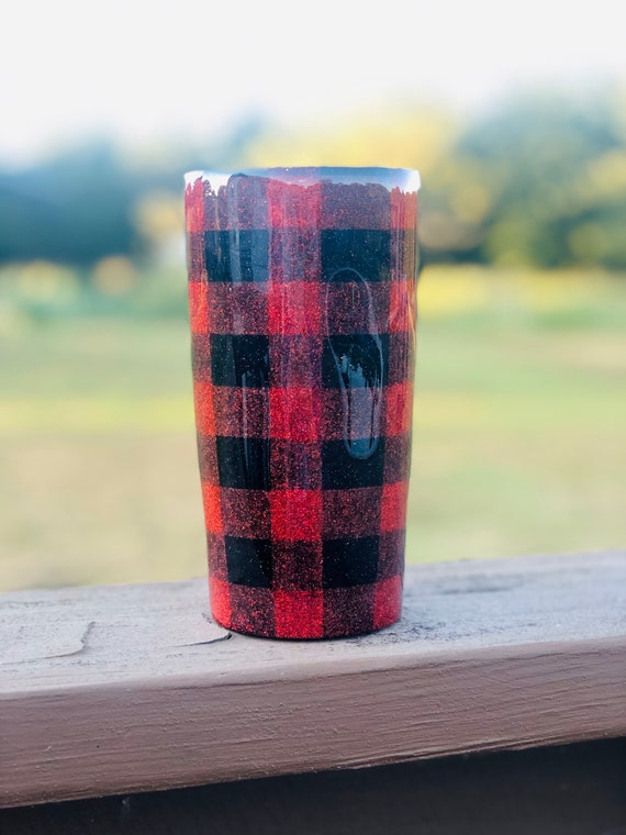 Buffalo Plaid Tumbler | Glitter Tumbler | Custom Cup