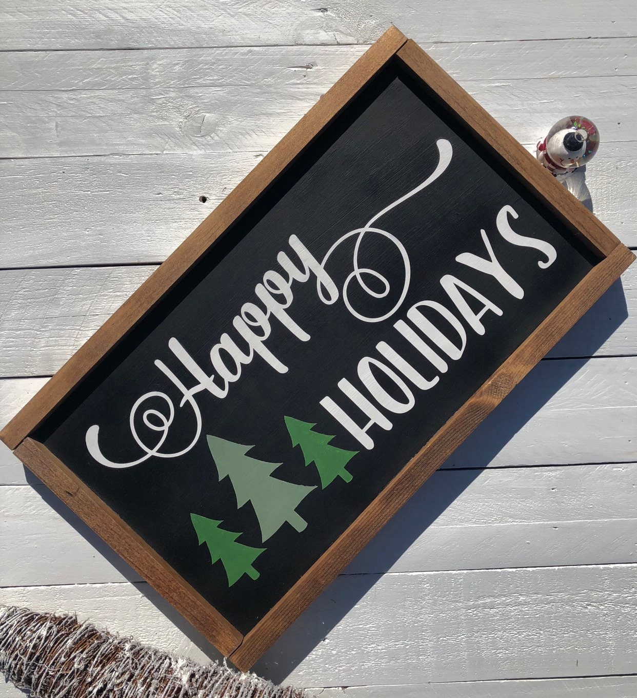 Happy Holidays Sign Farmhouse Sign Christmas