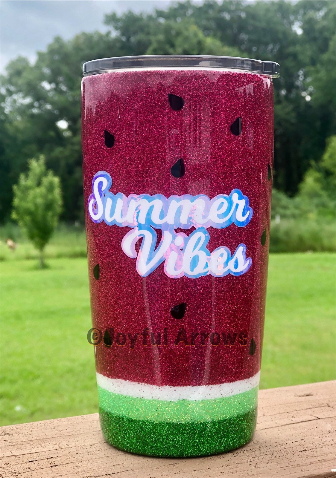 Watermelon Tumbler Glitter Tumbler Custom Tumbler