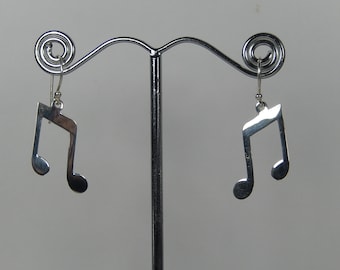Ohrringe Musiknote aus 925 Silber, Ohrhänger