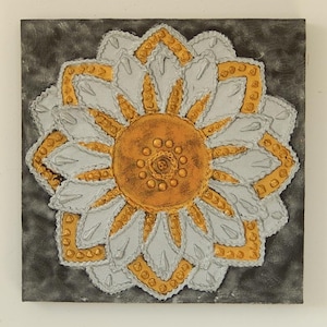 Fleur peinte originale de toile d’art de mur