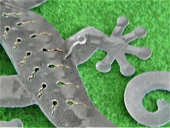 Tumia LAC Decorazione Da Parete Piccola Lucertola – Metallo Riciclato E Rame, Fatto A Mano, 10 Cm