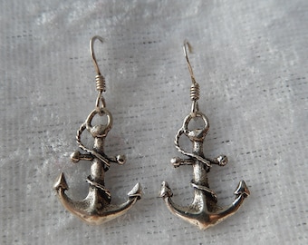 Anchor, Maritim, a pair of earrings made of 925 silver, earrings