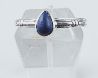 Ring silver ring with lapis lazuli stone ladies ring jewelry real silver stone ring sterling silver 925 lapis