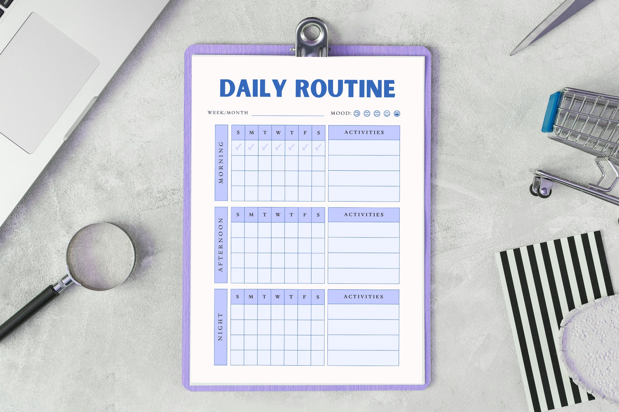 Streamlined Daily Routine Planner | Customizable Productivity Plan ...