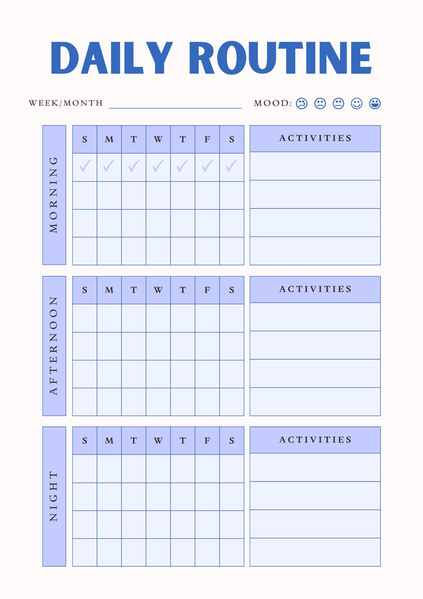 Streamlined Daily Routine Planner | Customizable Productivity Plan ...