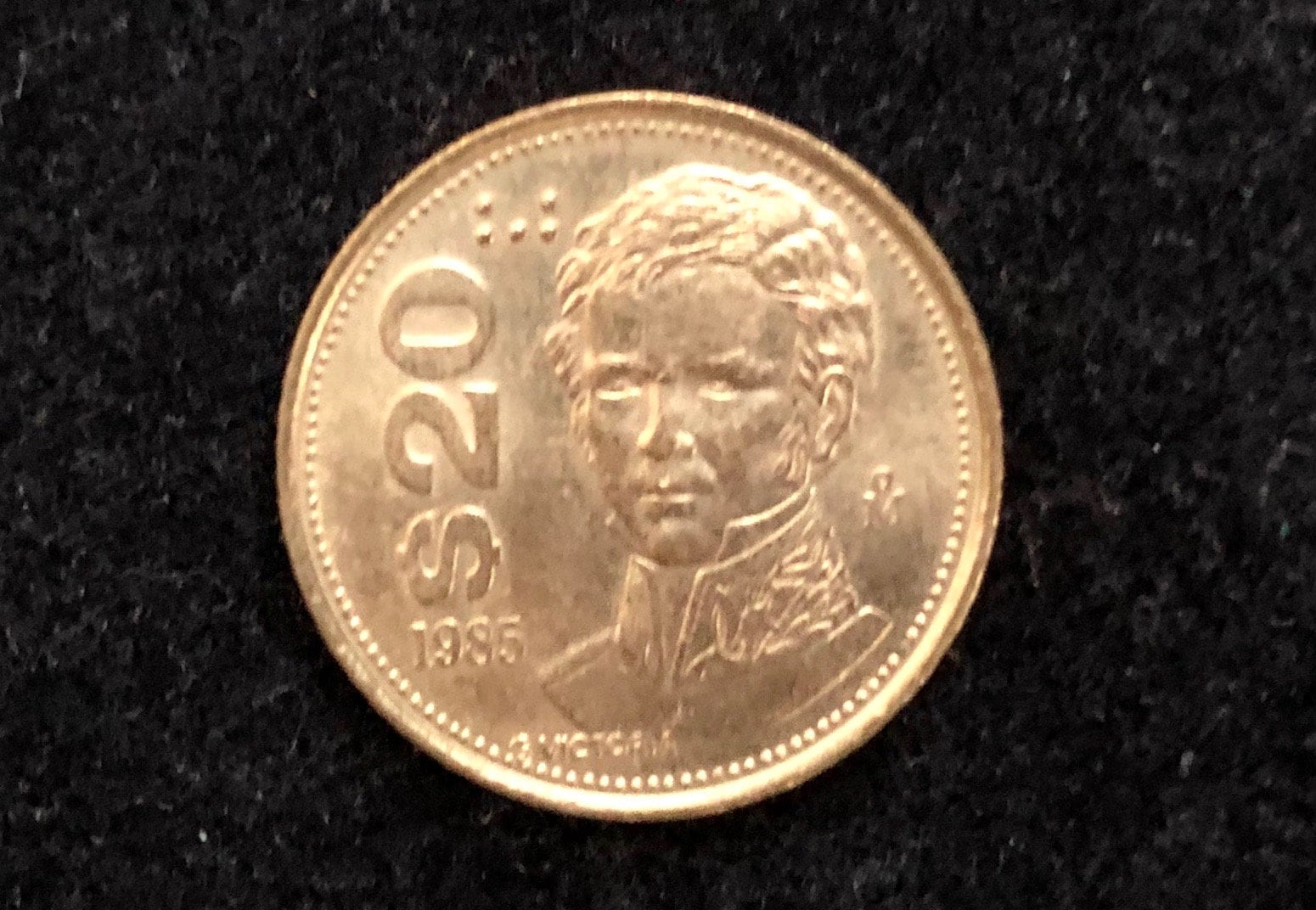 1985 México 20 Pesos Guadalupe Victoria Latón Vintage Moneda - Etsy México