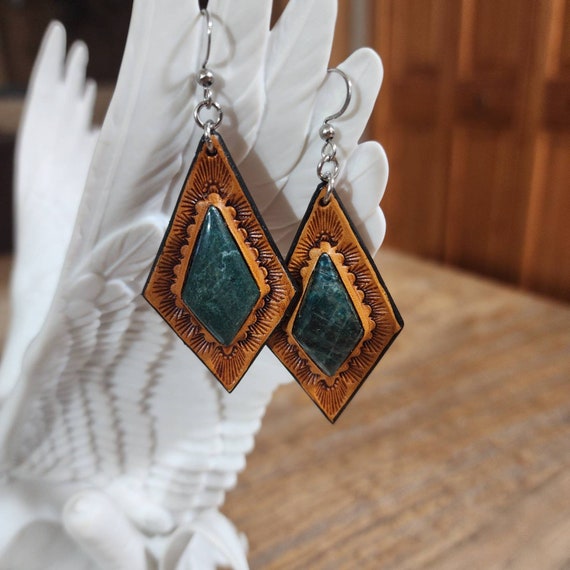 Leather western earrings deals