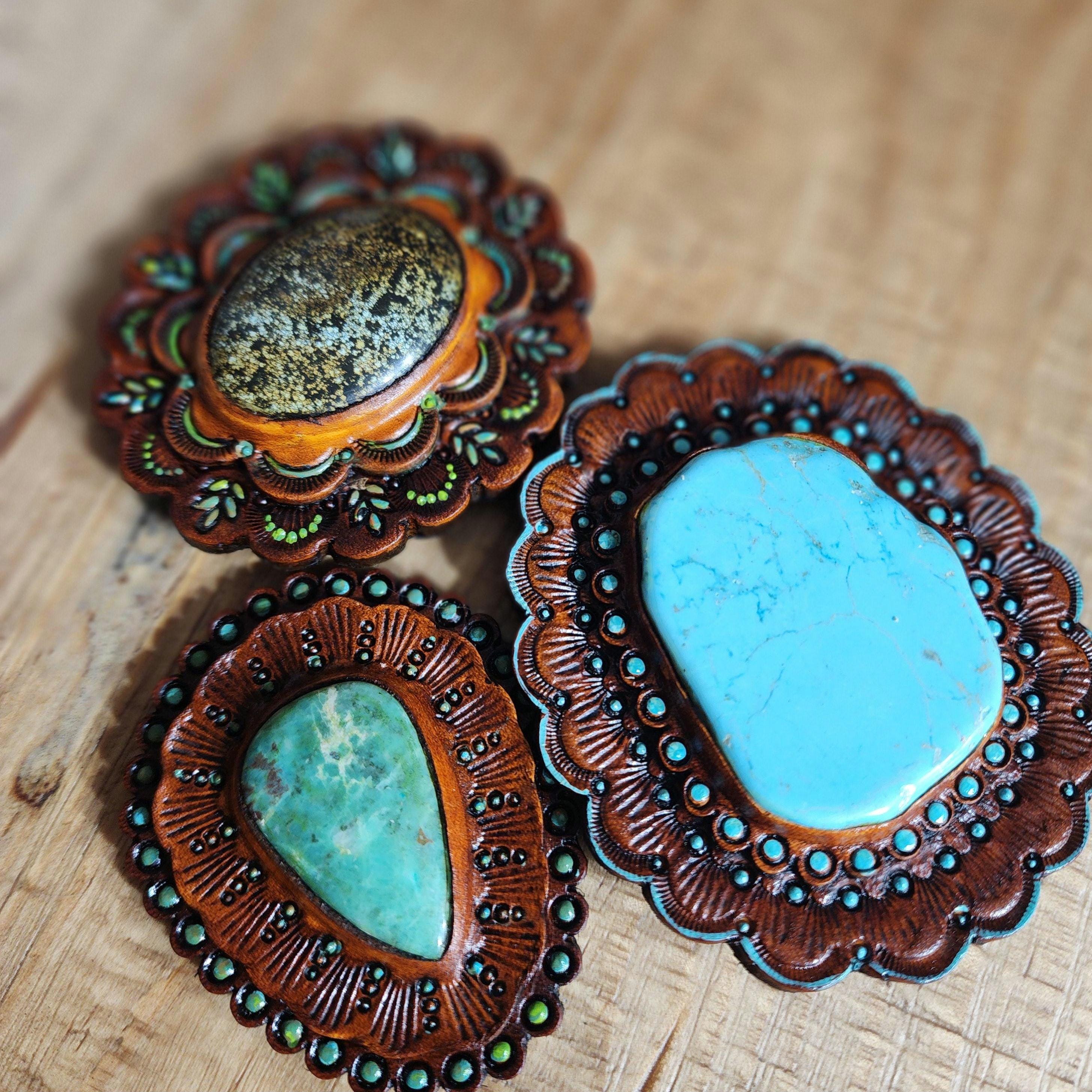 Turquoise Stone Concho Belt - Etsy