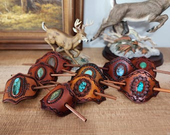Leather Hair Holders with Gemstones